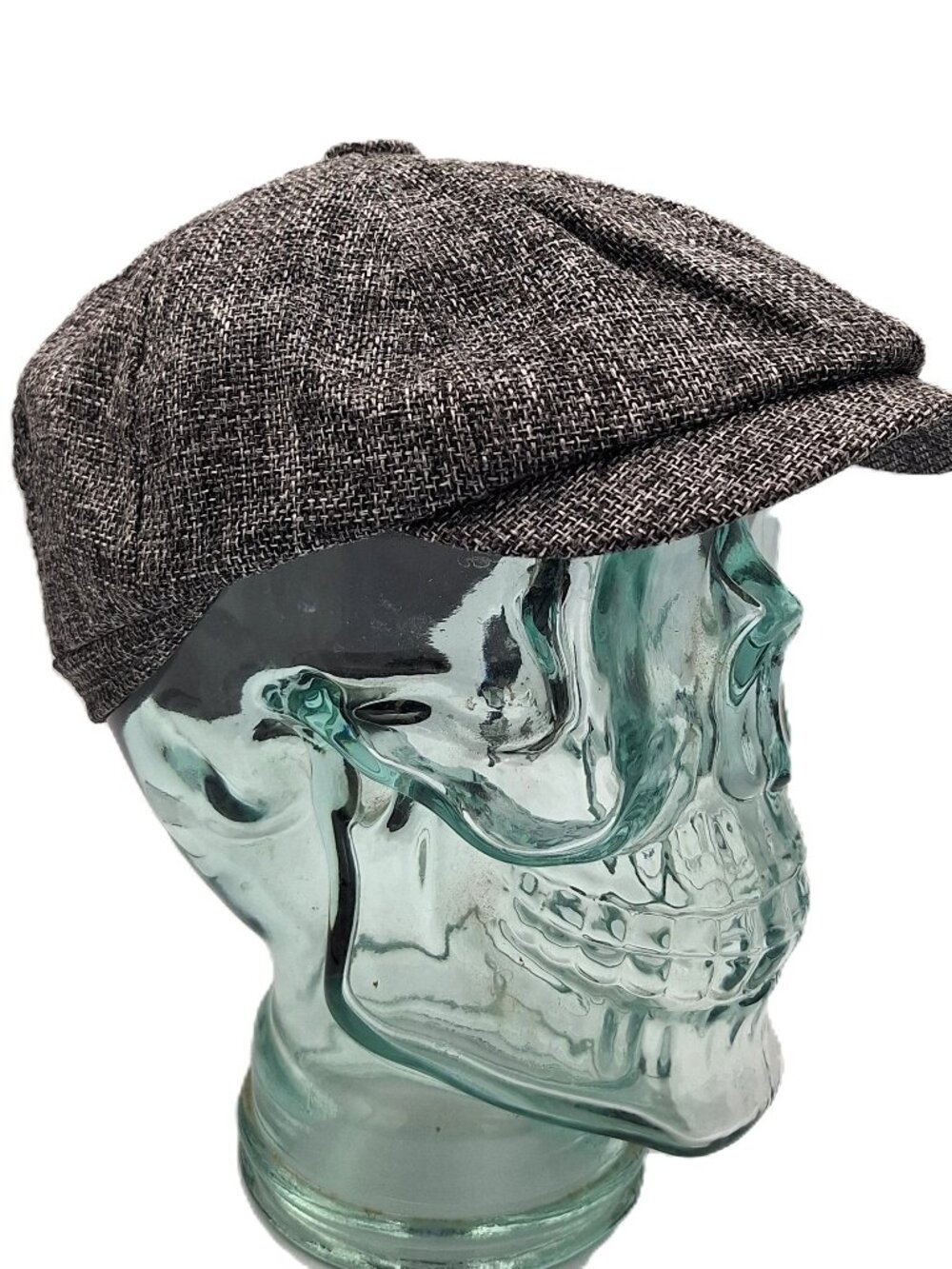 newsboy cap tweed-like fabric